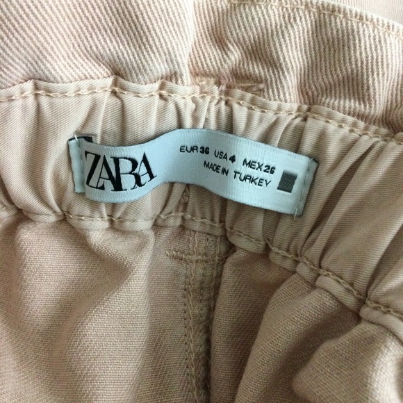 ZARA Pink Jeans Paperbag High Waist Ankle Size 4 - Picture 5 of 6